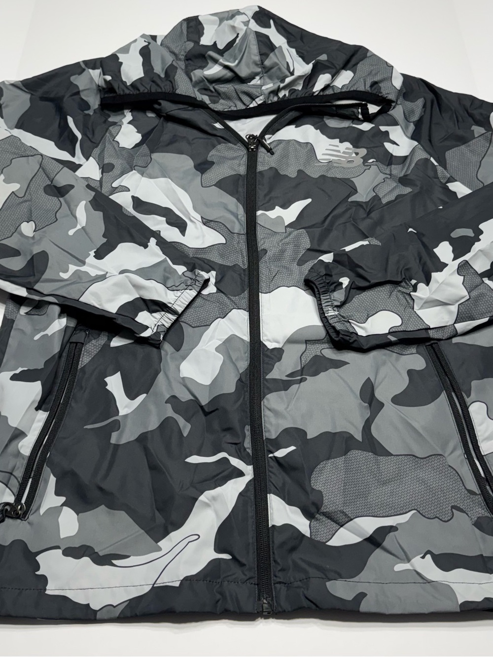 New Balance Men’s Black & Gray Camo Windbreaker Jacket